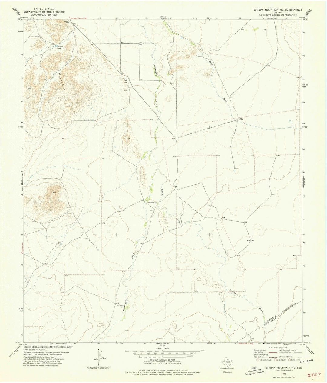 1978 Chispa Mountain, TX - Texas - USGS Topographic Map