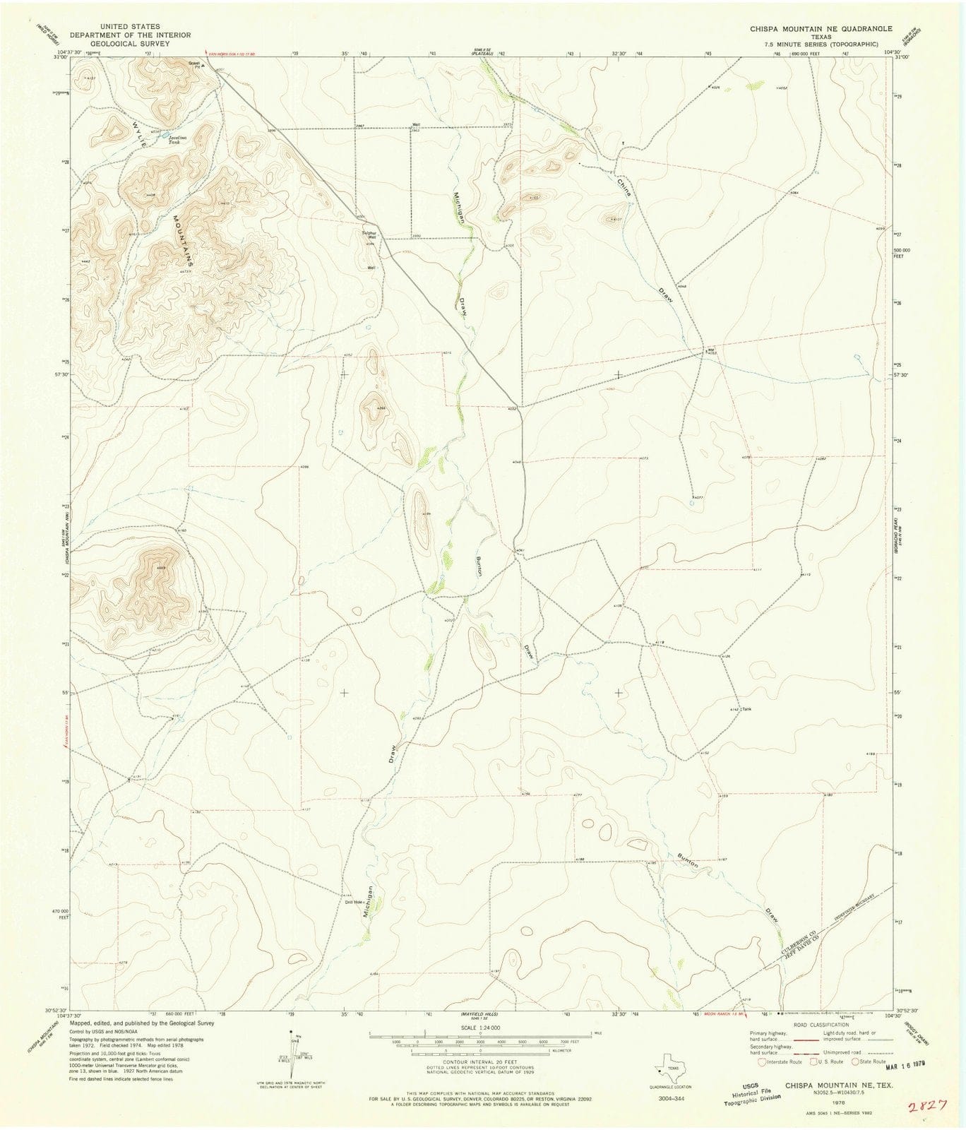 1978 Chispa Mountain, TX - Texas - USGS Topographic Map