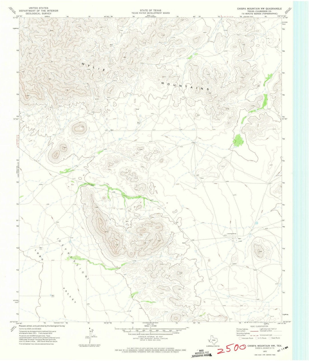 1972 Chispa Mountain, TX - Texas - USGS Topographic Map