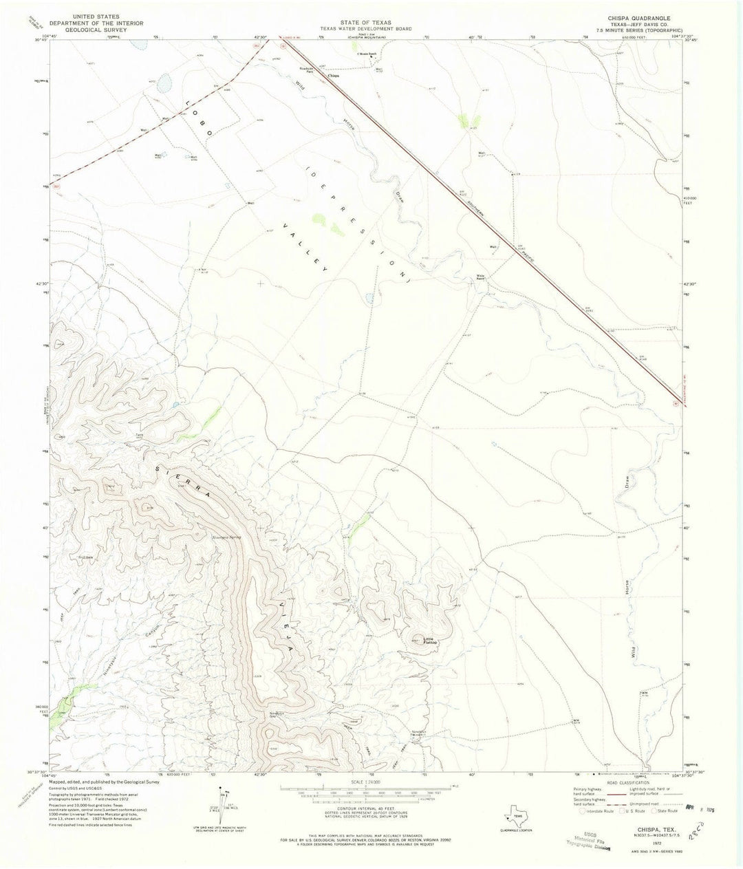1972 Chispa, TX - Texas - USGS Topographic Map