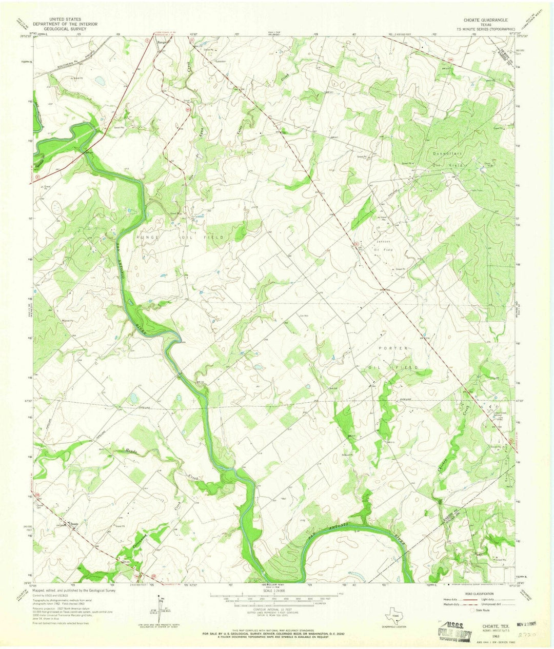 1963 Choate, TX - Texas - USGS Topographic Map