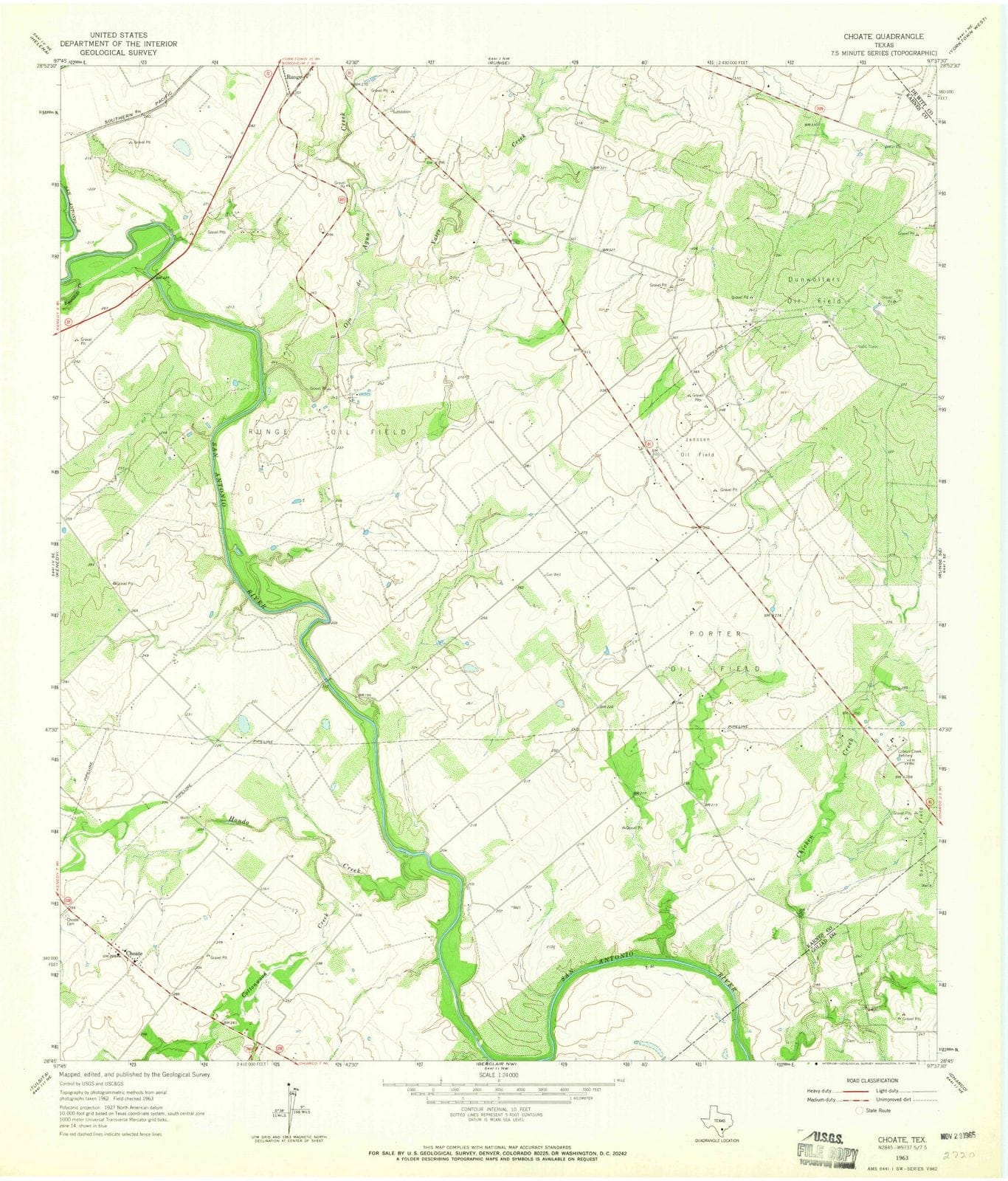 1963 Choate, TX - Texas - USGS Topographic Map