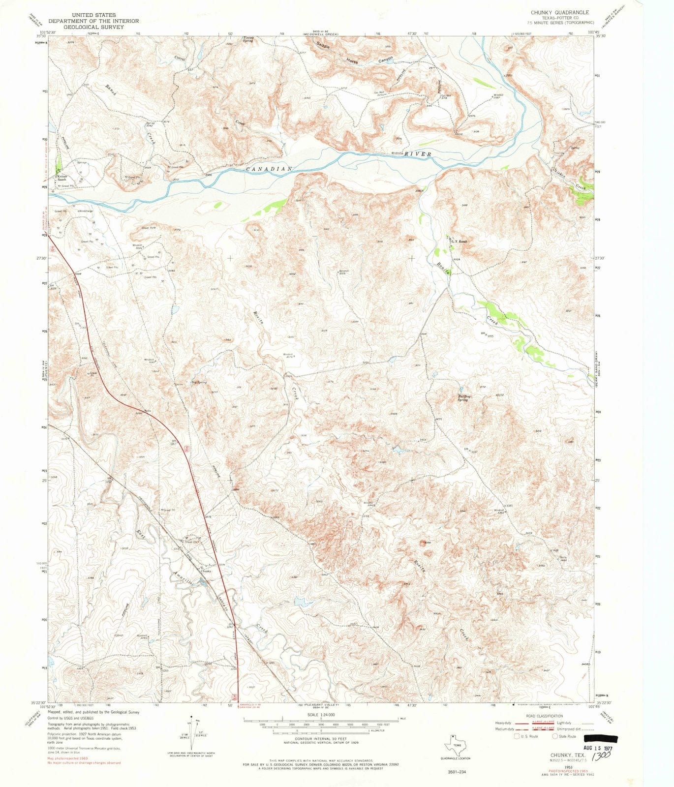 1953 Chunky, TX - Texas - USGS Topographic Map