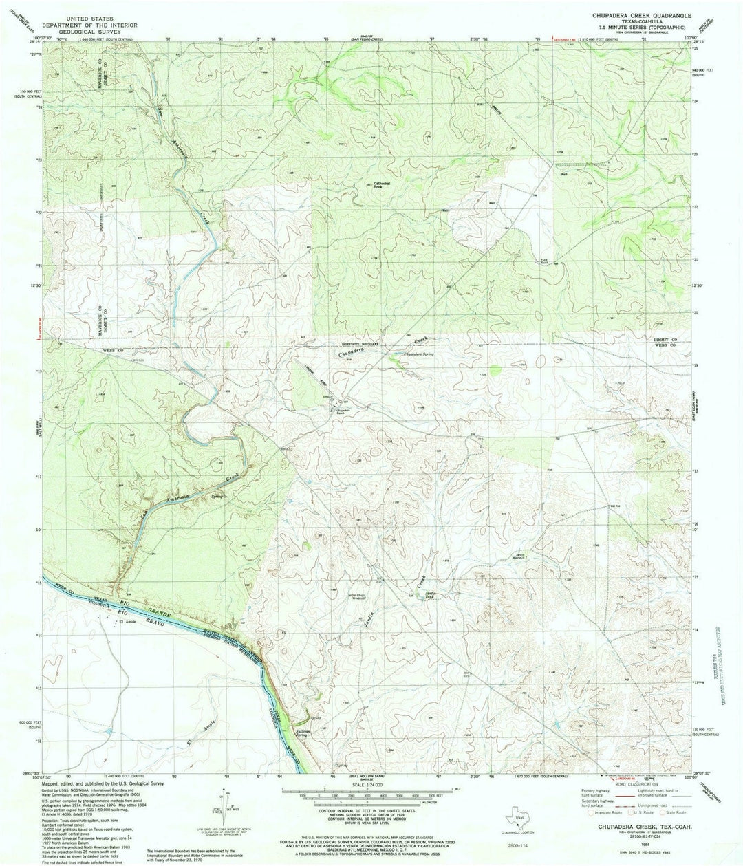 1984 Chupadera Creek, TX - Texas - USGS Topographic Map