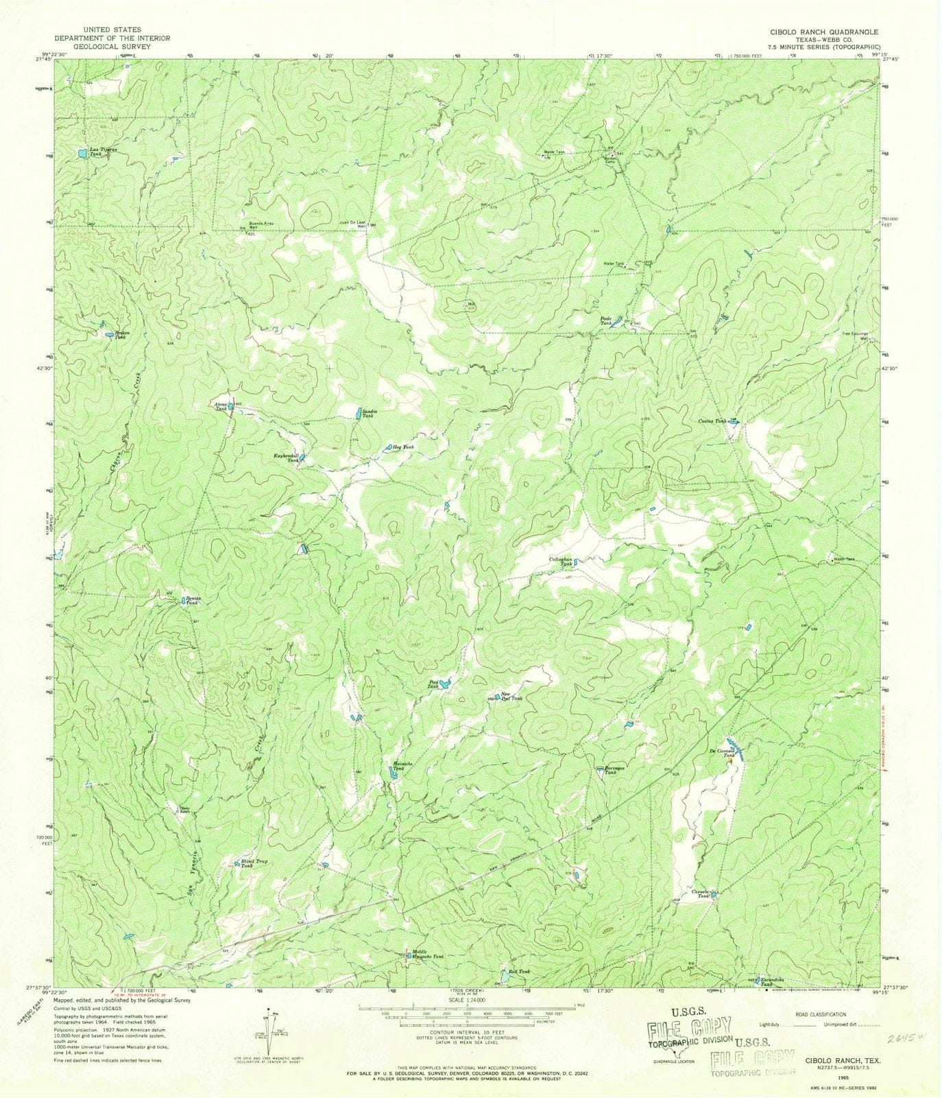 1965 Cibolo, TX - Texas - USGS Topographic Map