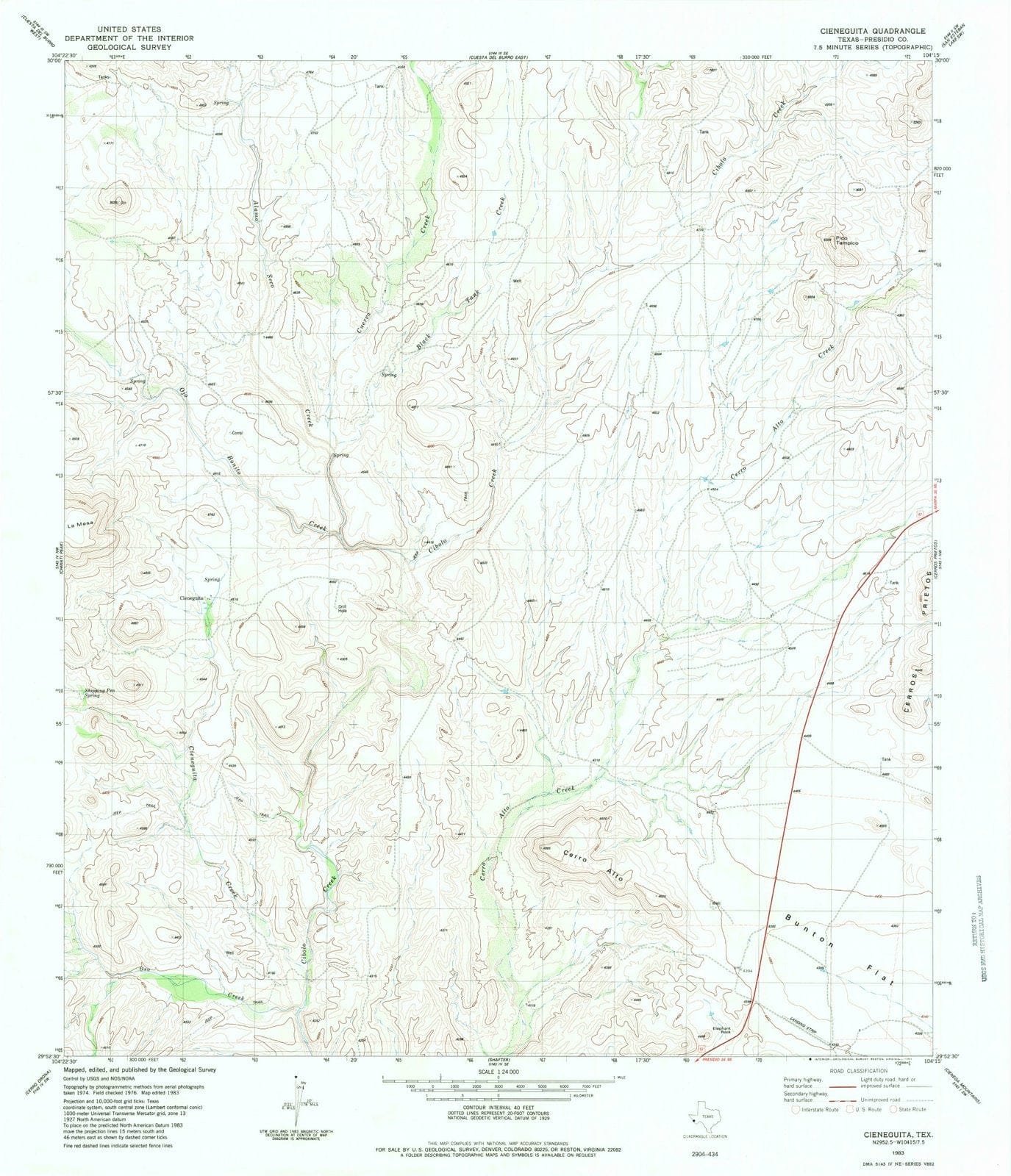 1983 Cieneguita, TX - Texas - USGS Topographic Map