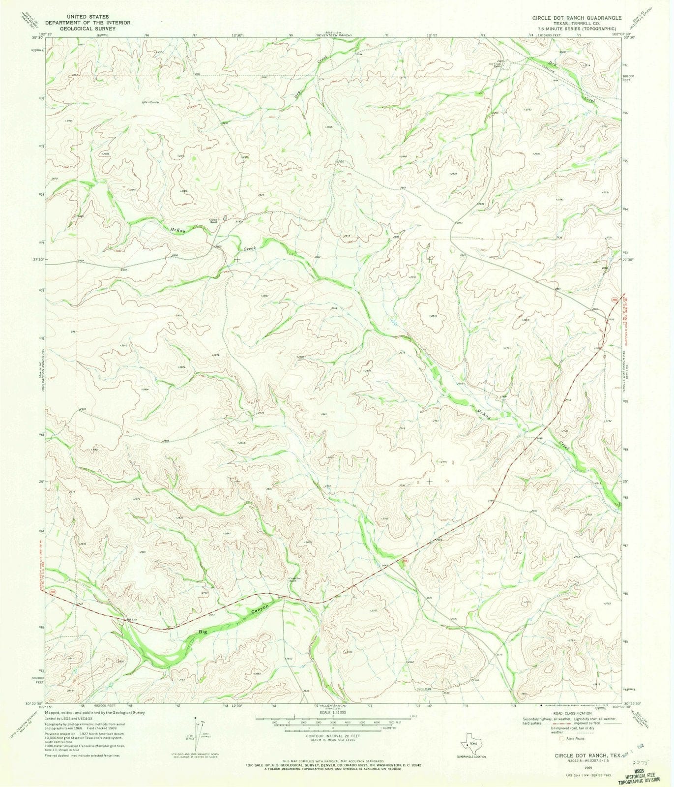 1969 Circleot Ranch, TX - Texas - USGS Topographic Map v2
