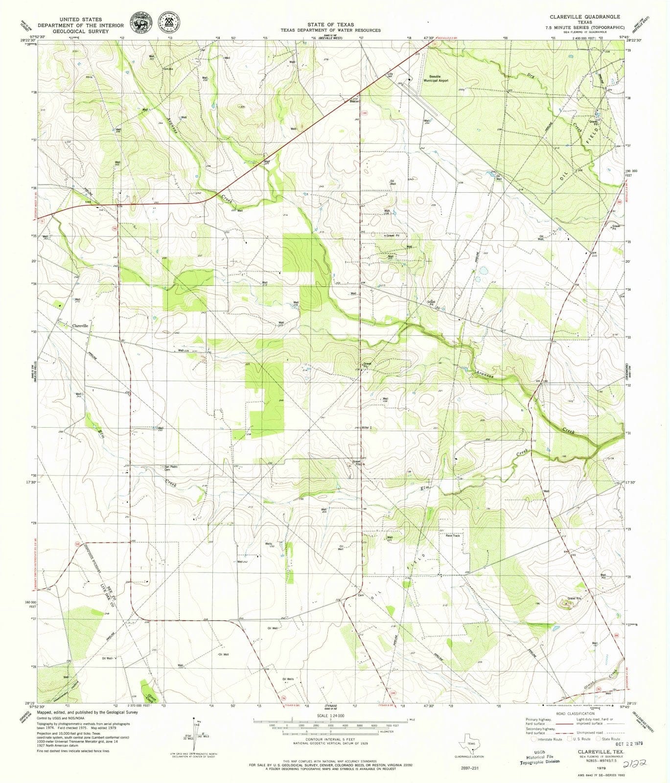 1979 Clareville, TX - Texas - USGS Topographic Map