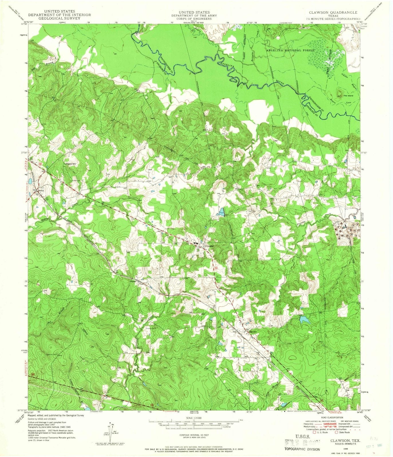 1949 Clawson, TX - Texas - USGS Topographic Map
