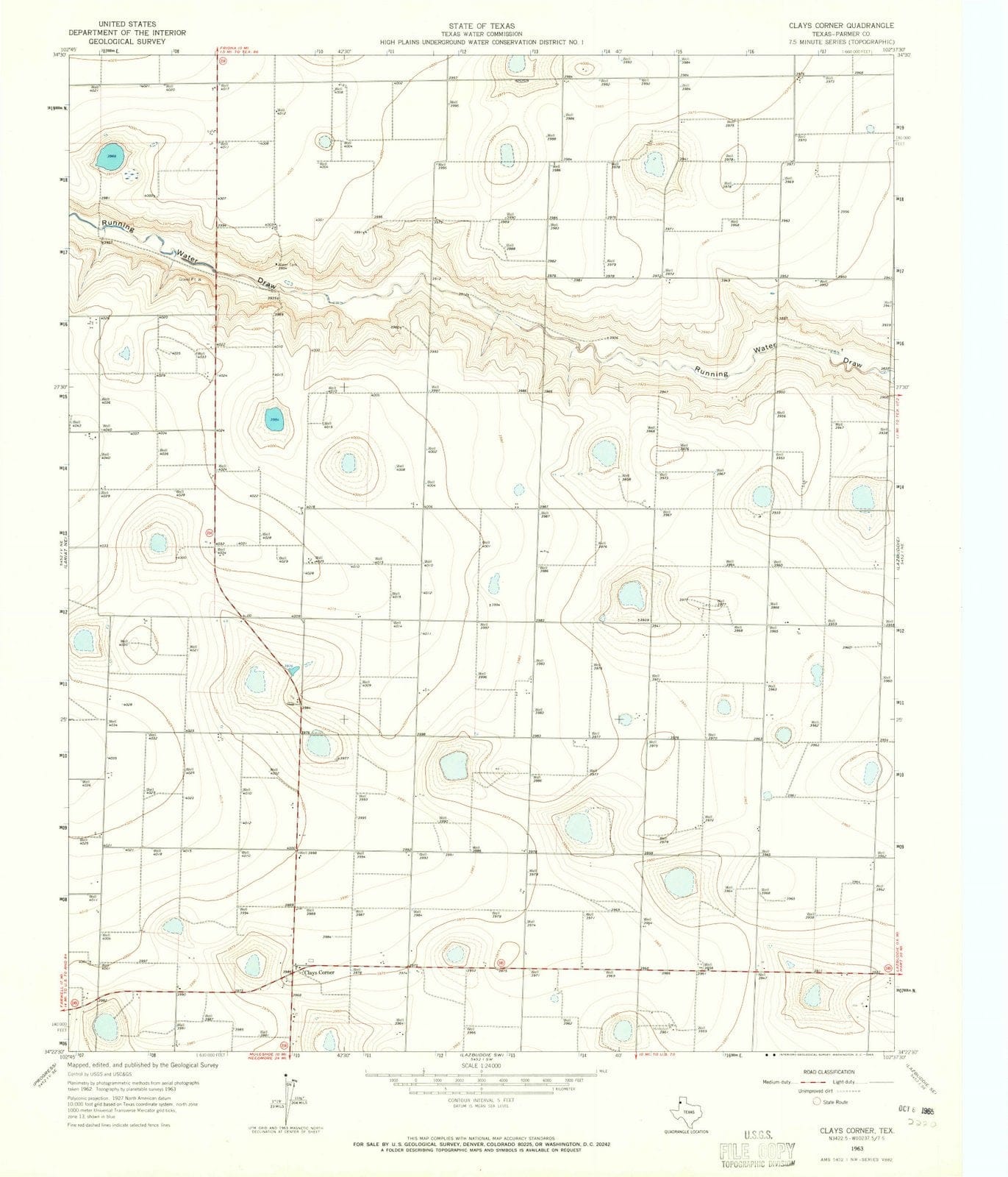 1963 Clays Corner, TX - Texas - USGS Topographic Map