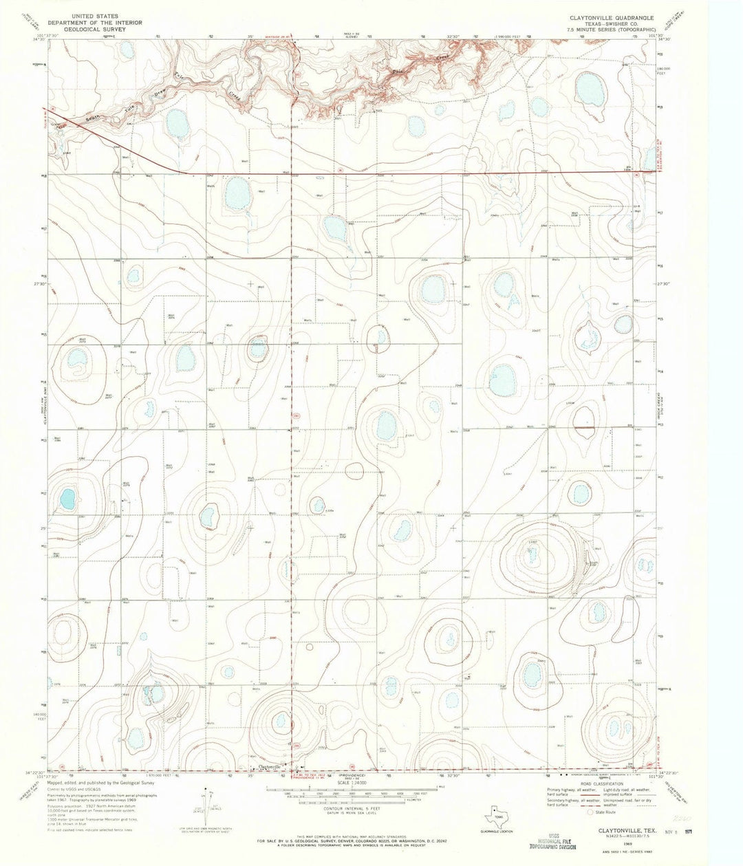 1969 Claytonville, TX - Texas - USGS Topographic Map v2