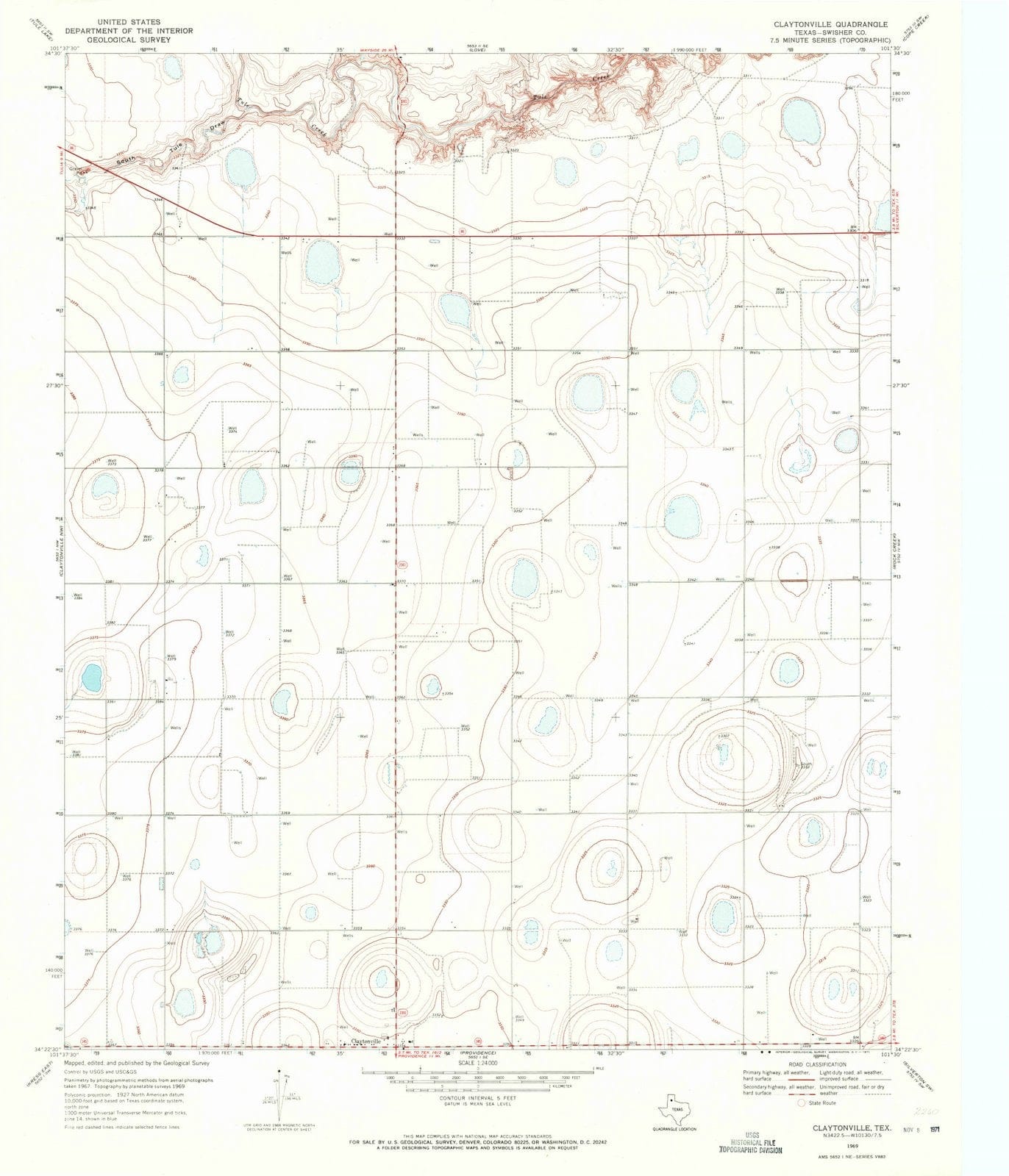 1969 Claytonville, TX - Texas - USGS Topographic Map v2