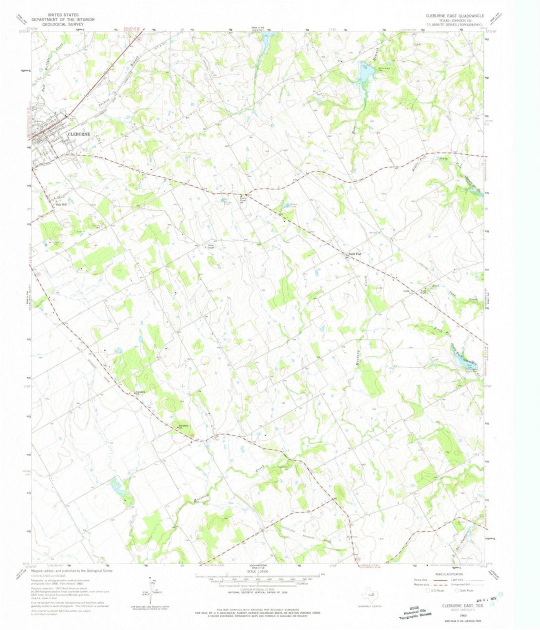 1960 Cleburne East, TX - Texas - USGS Topographic Map