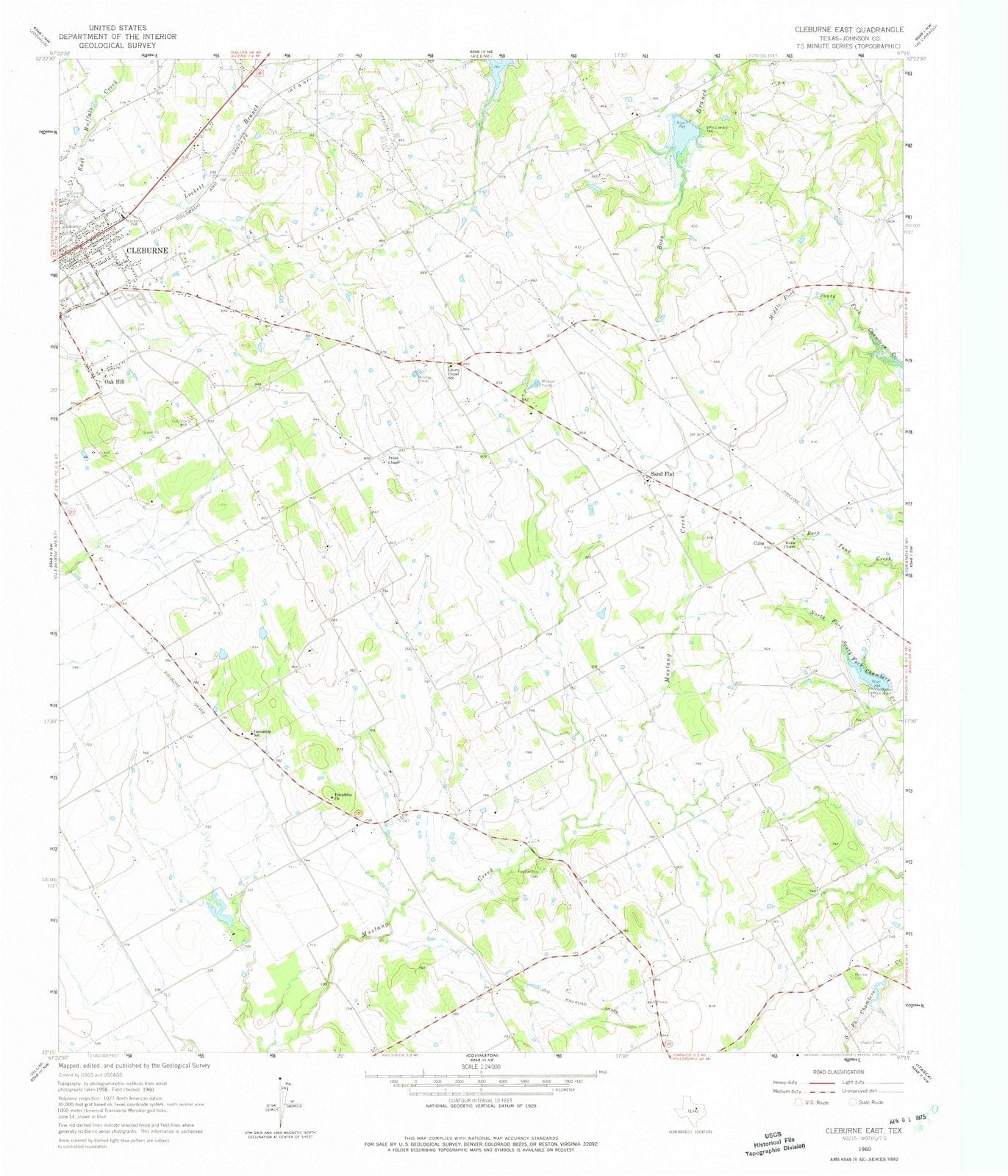1960 Cleburne East, TX - Texas - USGS Topographic Map