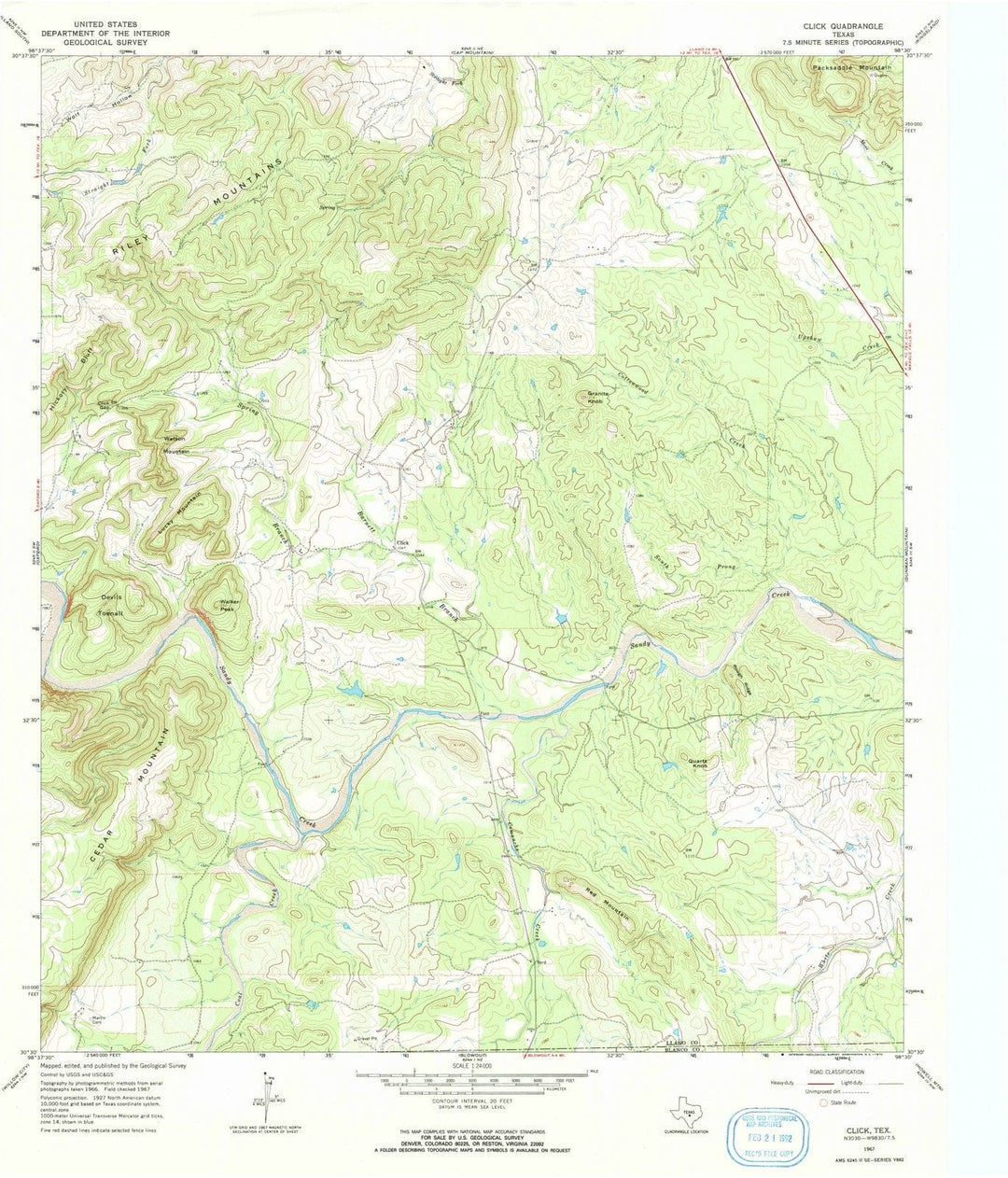 1967 Click, TX - Texas - USGS Topographic Map