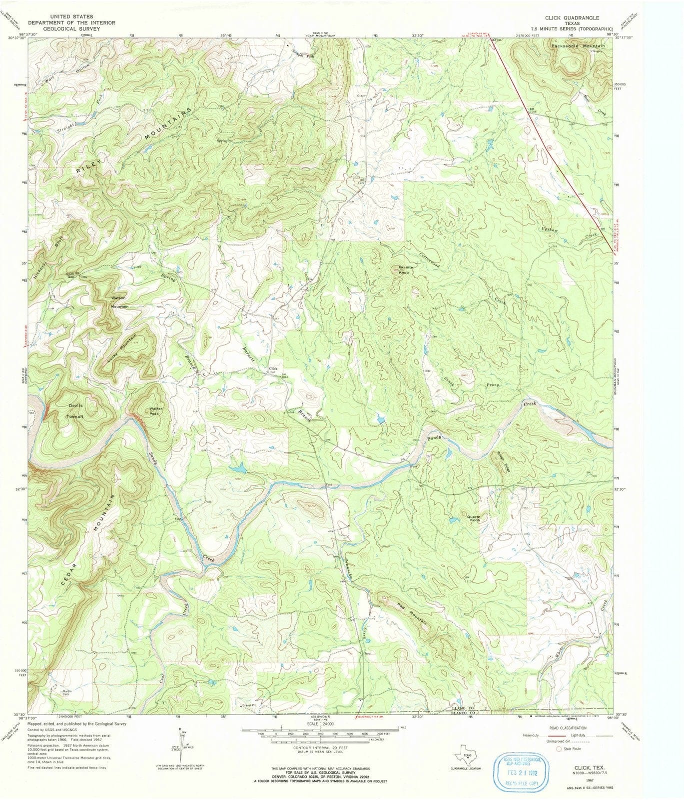 1967 Click, TX - Texas - USGS Topographic Map