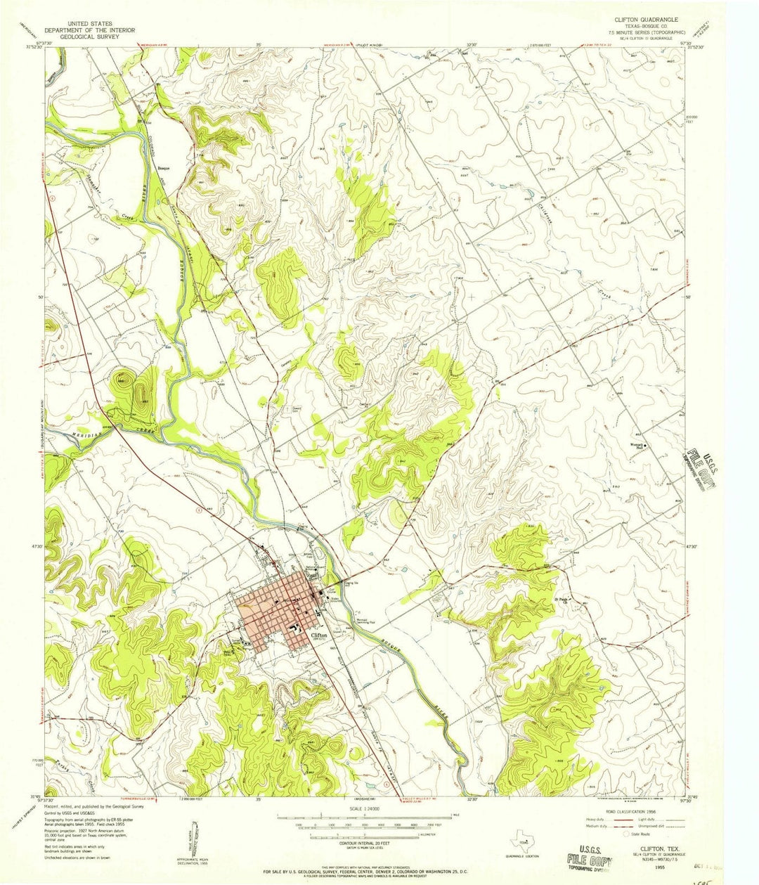 1955 Clifton, TX - Texas - USGS Topographic Map