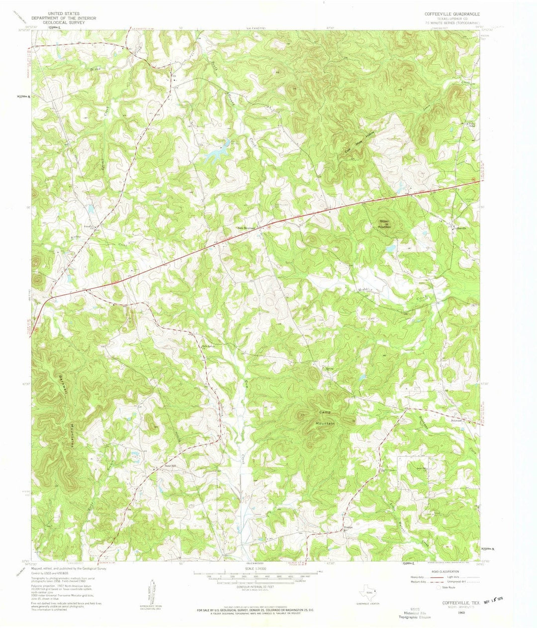 1960 Coffeeville, TX - Texas - USGS Topographic Map