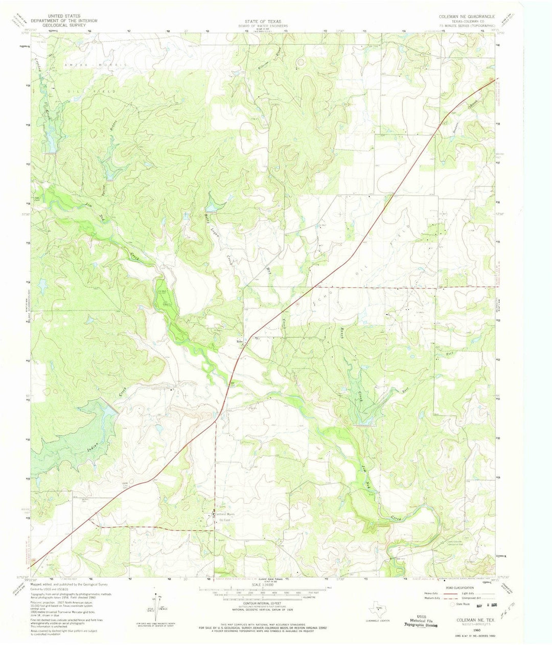 1960 Coleman, TX - Texas - USGS Topographic Map