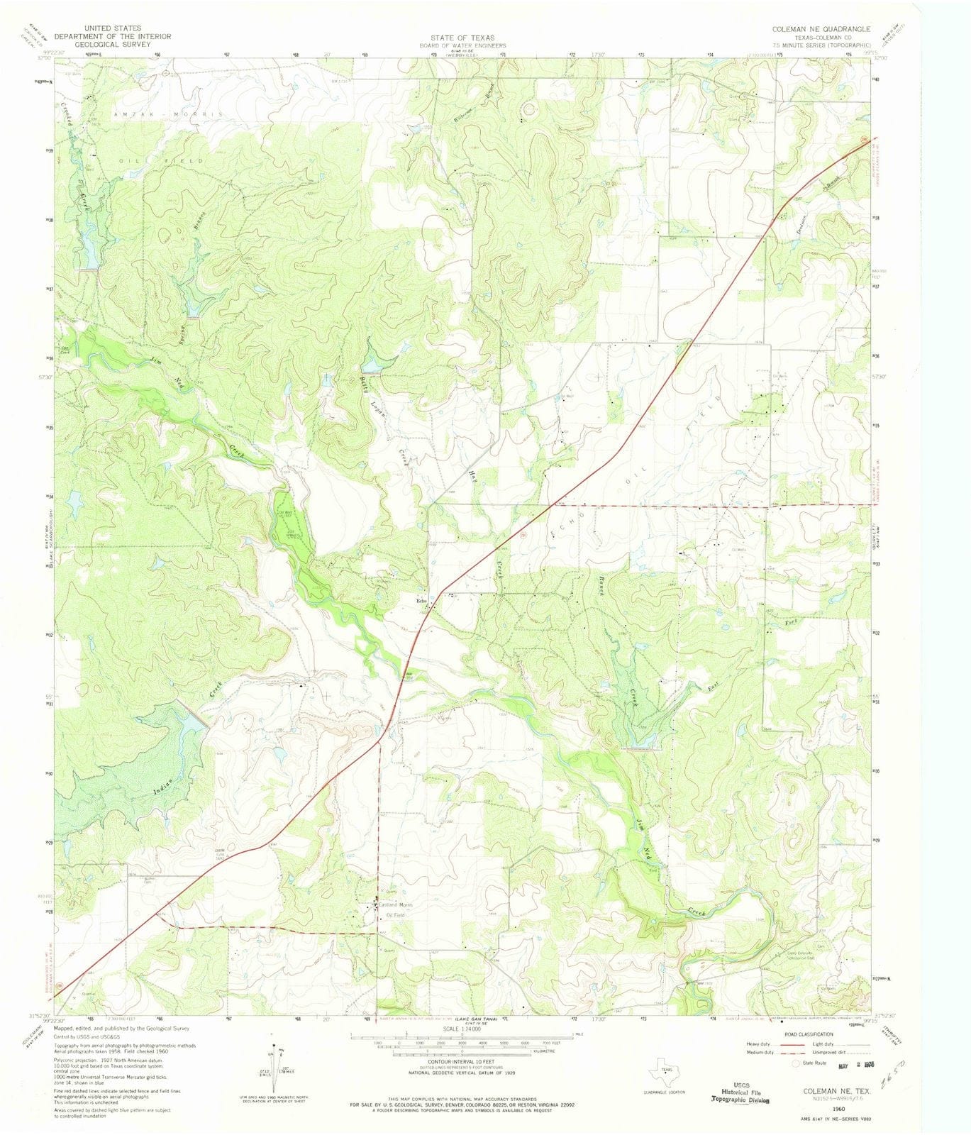 1960 Coleman, TX - Texas - USGS Topographic Map