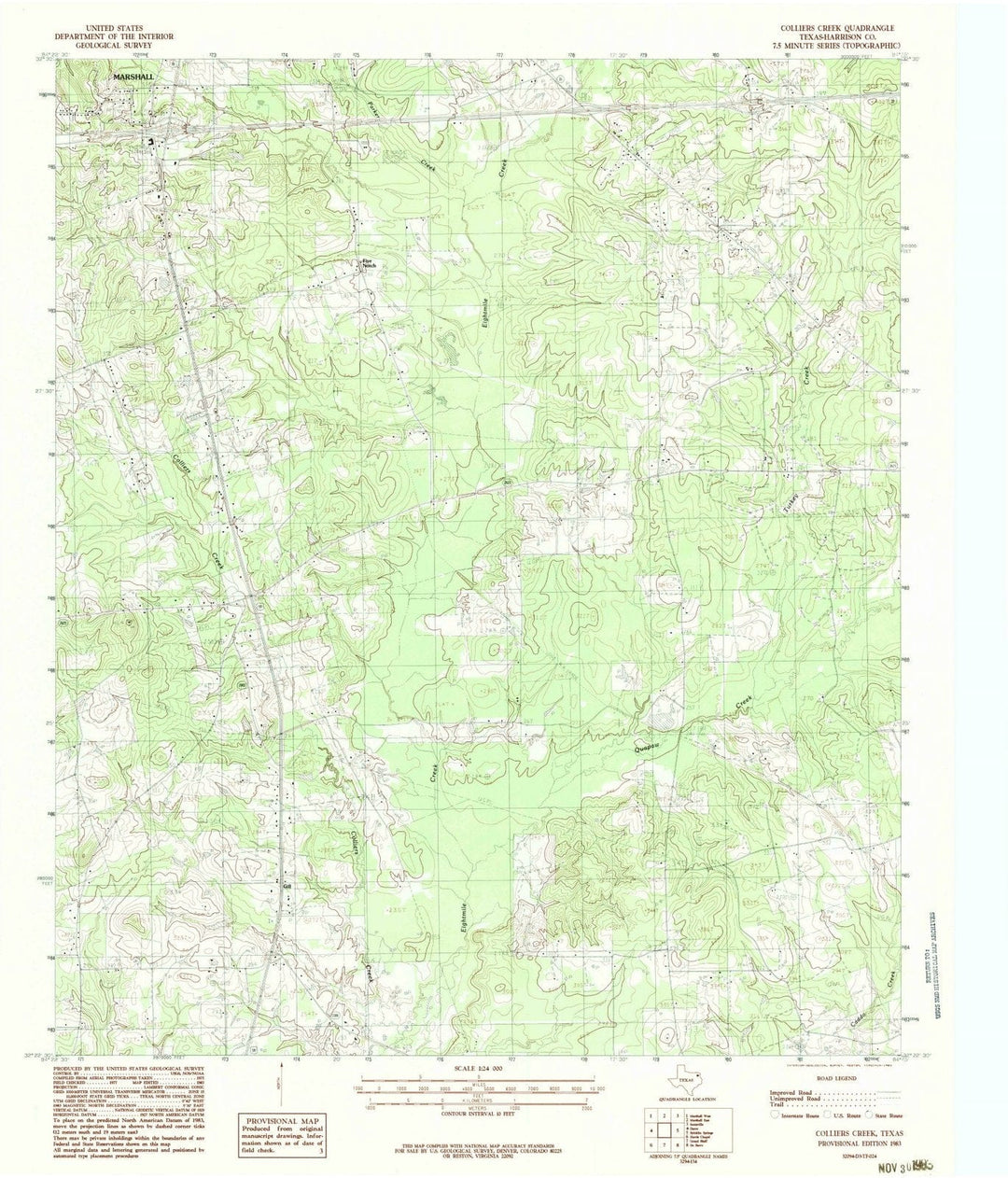1983 Colliers Creek, TX - Texas - USGS Topographic Map
