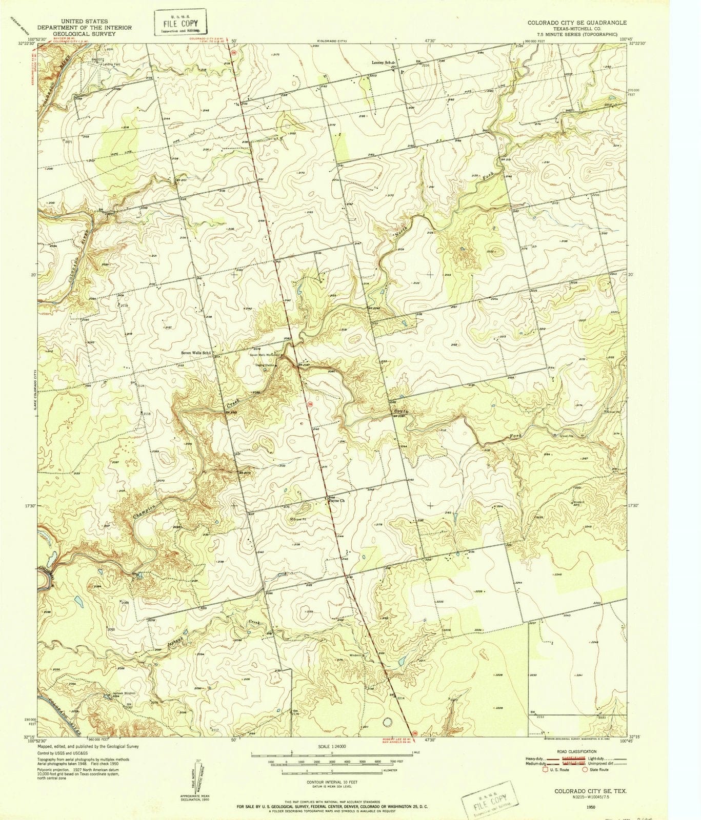 1950 Colorado City, TX - Texas - USGS Topographic Map