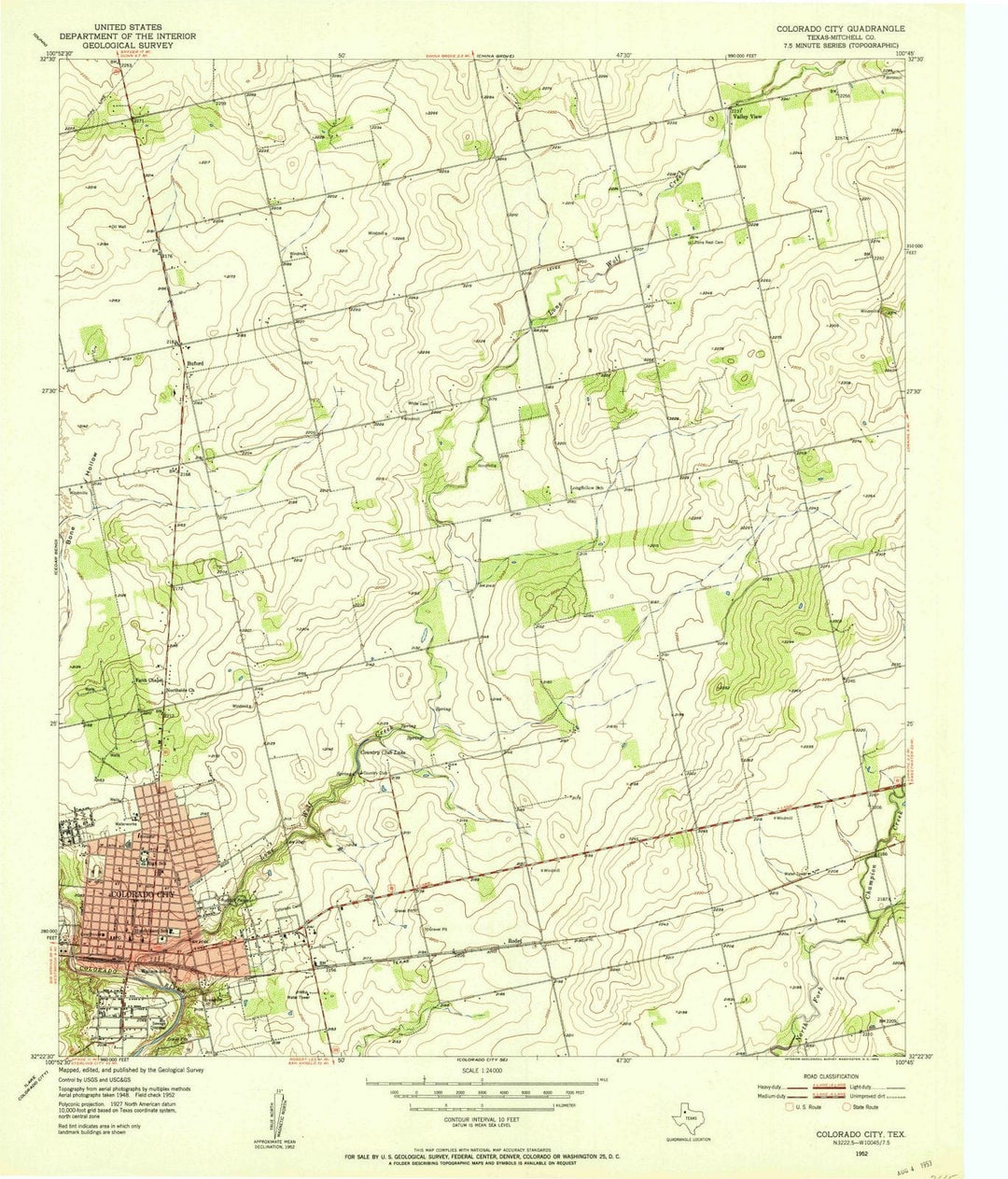 1952 Colorado City, TX - Texas - USGS Topographic Map