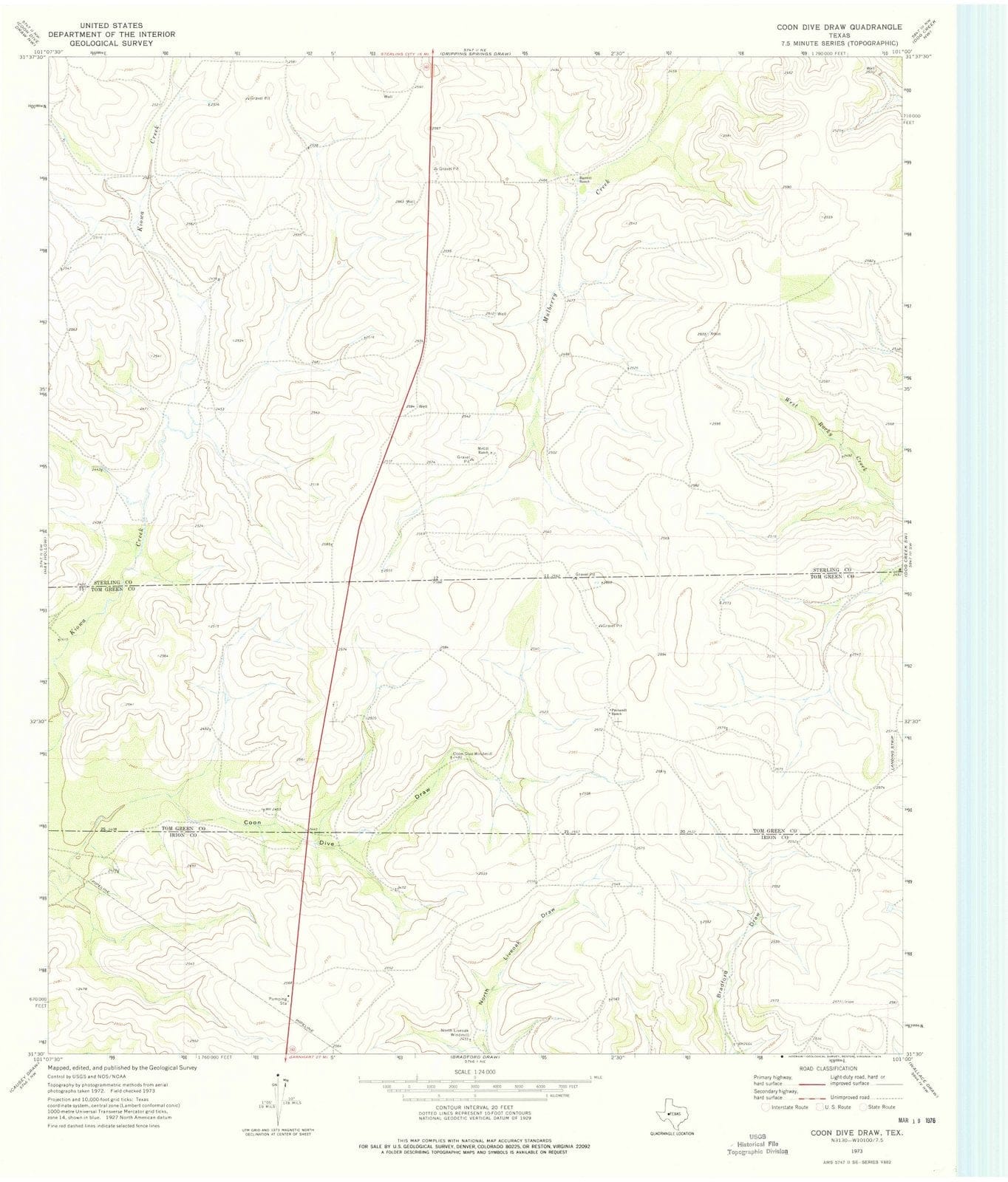 1973 Cooniveraw, TX - Texas - USGS Topographic Map v2