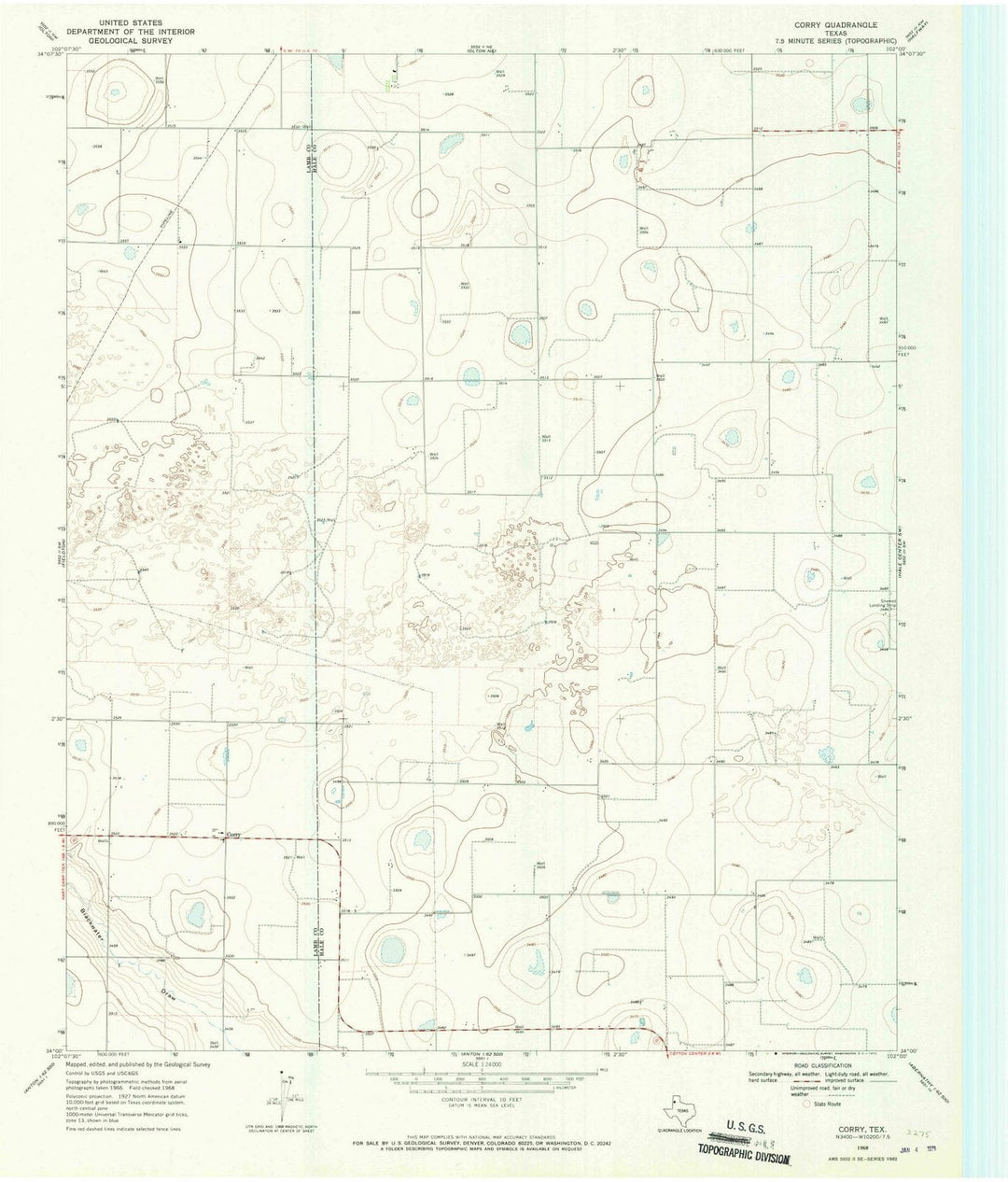 1968 Corry, TX - Texas - USGS Topographic Map