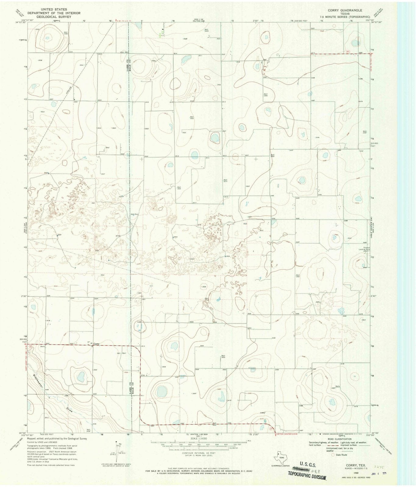 1968 Corry, TX - Texas - USGS Topographic Map