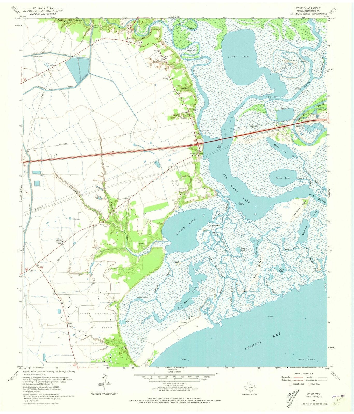 1961 Cove, TX - Texas - USGS Topographic Map