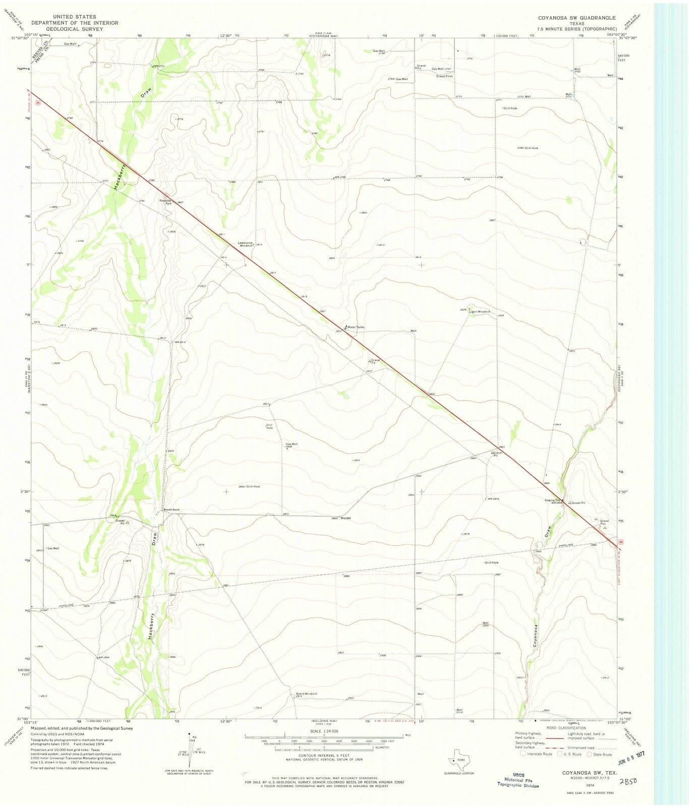 1974 Coyanosa, TX - Texas - USGS Topographic Map v2
