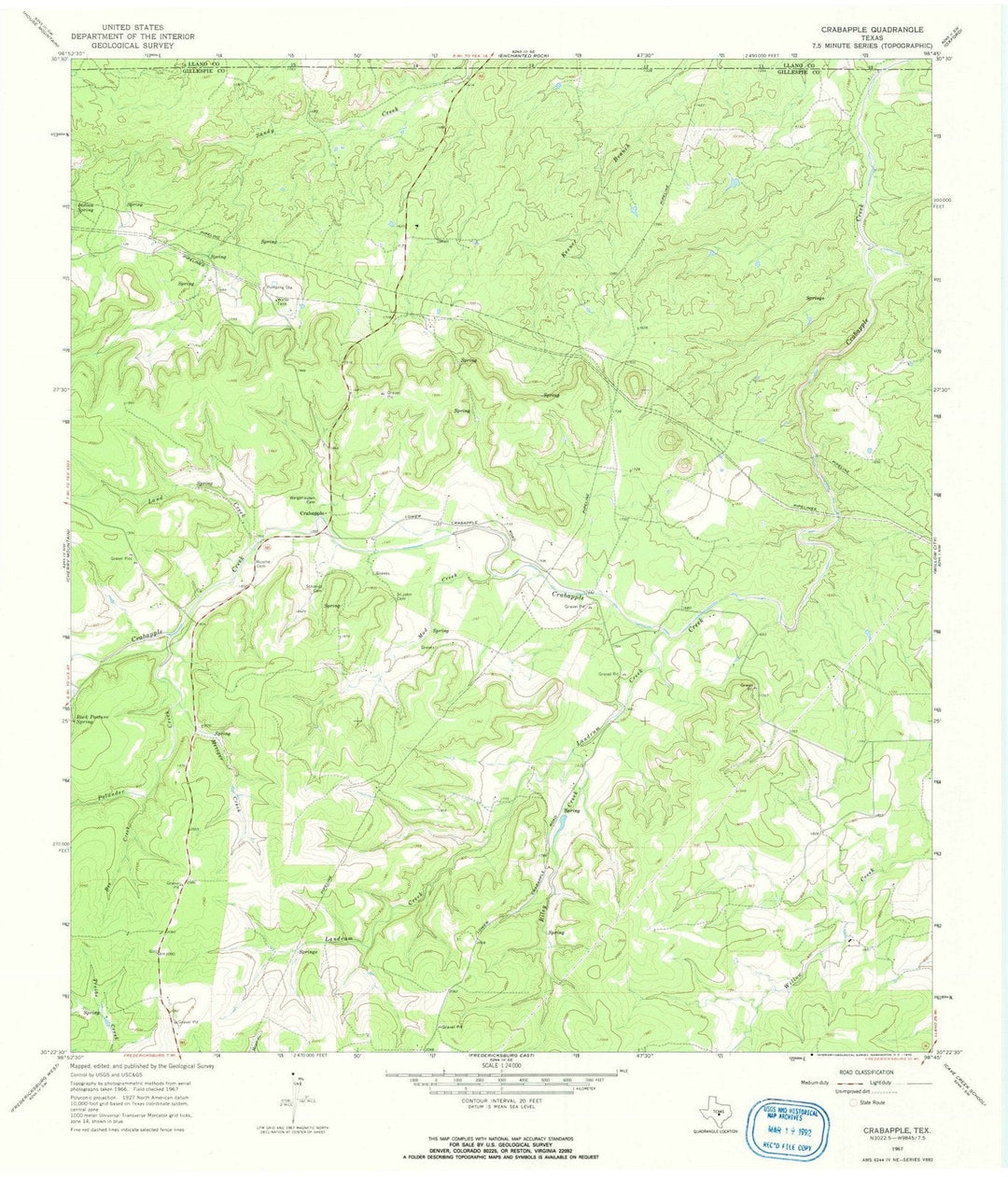 1967 Crabapple, TX - Texas - USGS Topographic Map
