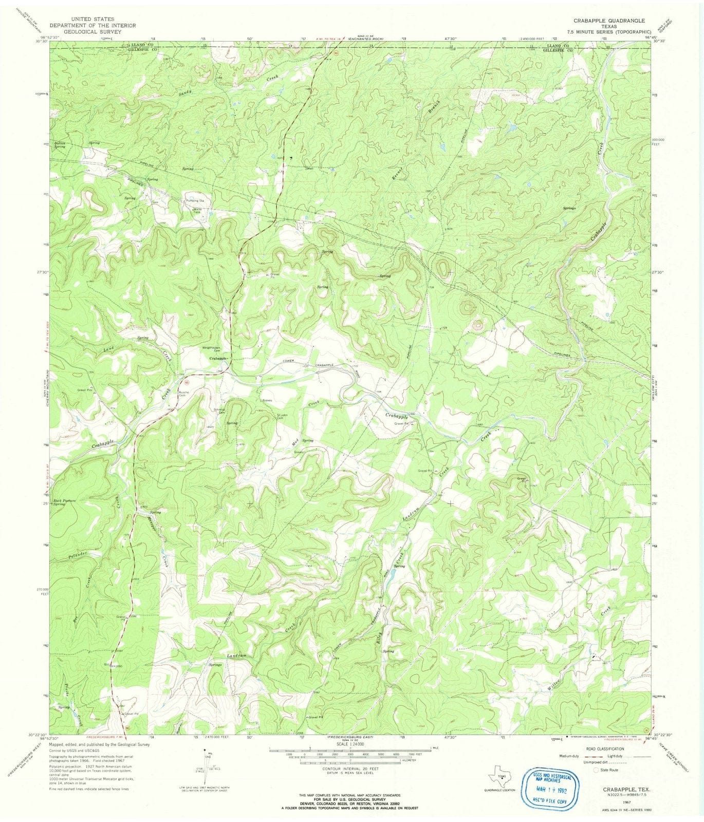 1967 Crabapple, TX - Texas - USGS Topographic Map