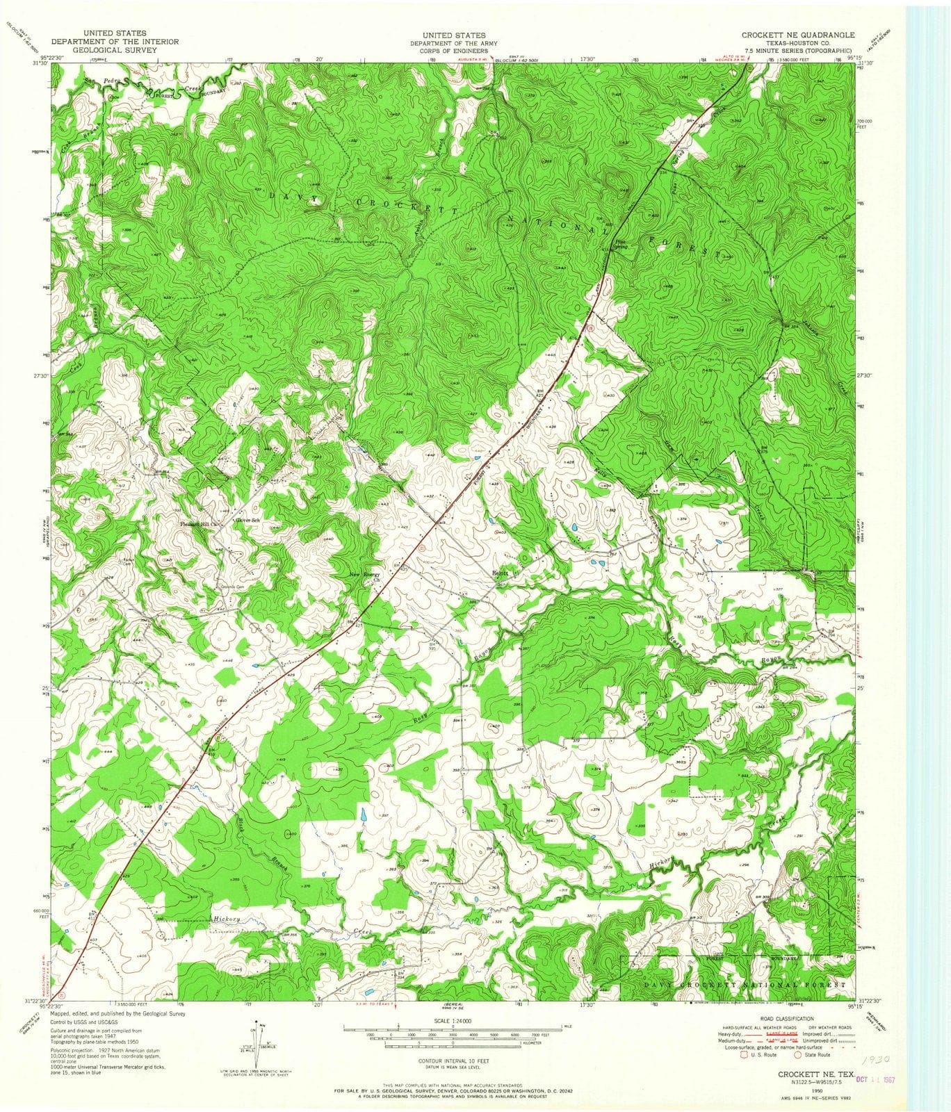 1950 Crockett, TX - Texas - USGS Topographic Map