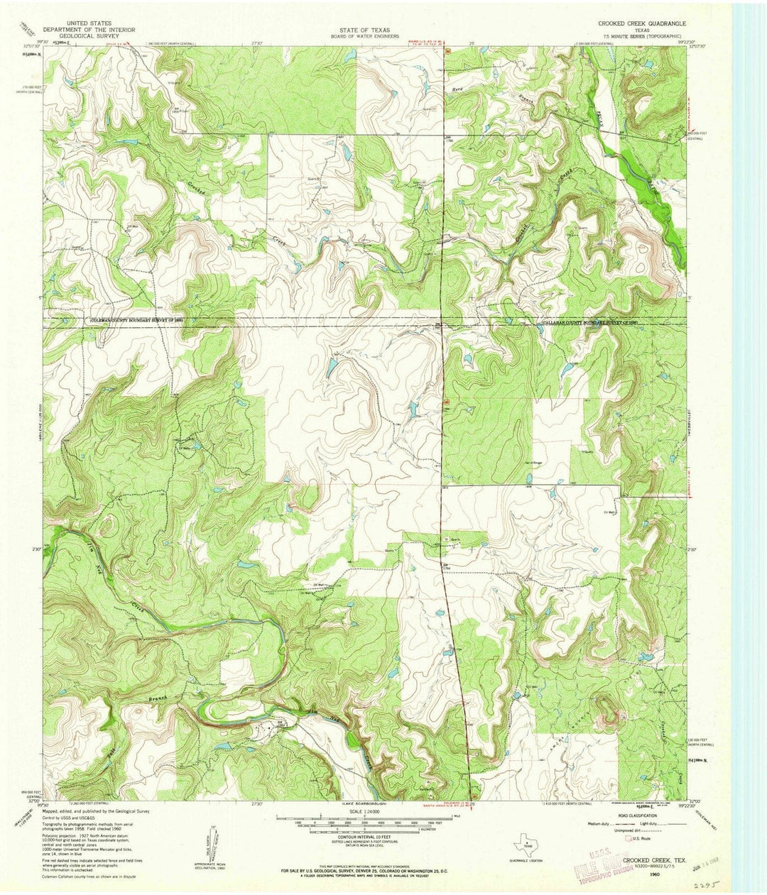 1960 Crooked Creek, TX - Texas - USGS Topographic Map