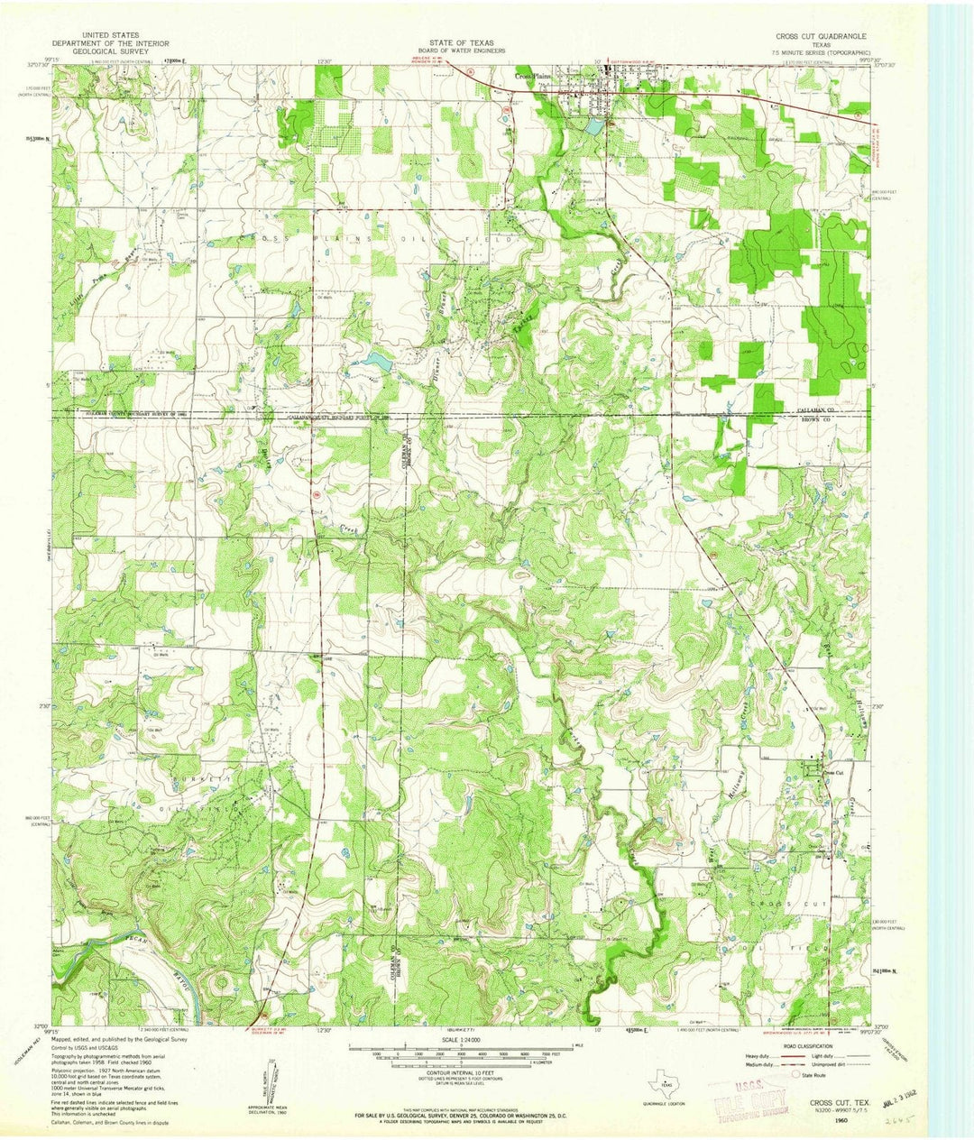 1960 Cross Cut, TX - Texas - USGS Topographic Map