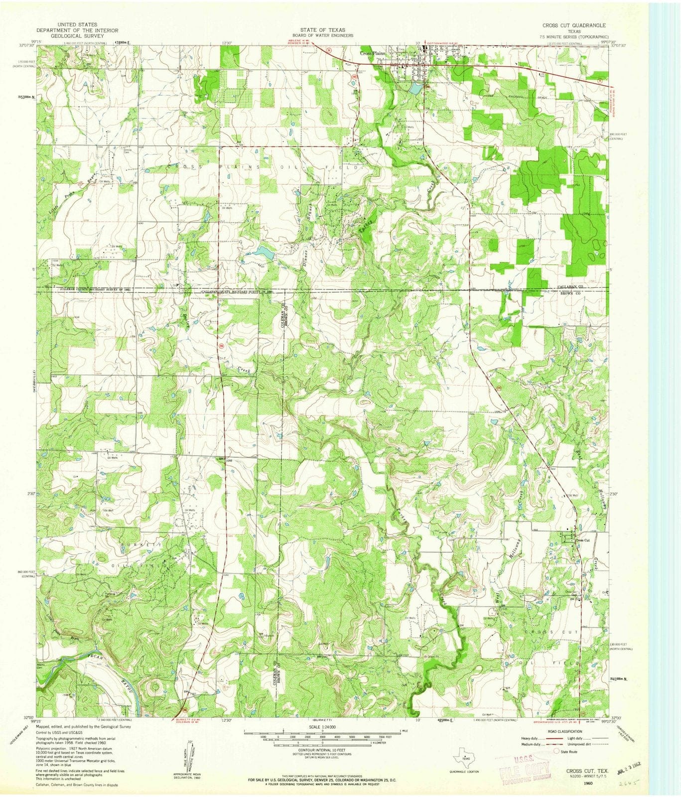1960 Cross Cut, TX - Texas - USGS Topographic Map