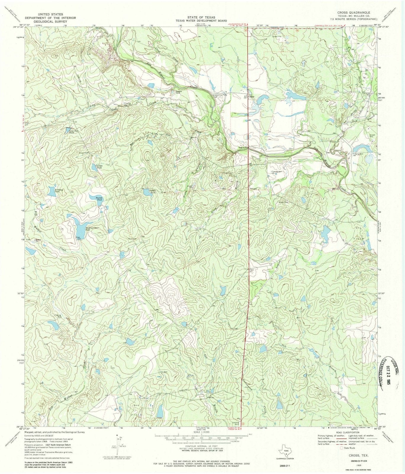 1969 Cross, TX - Texas - USGS Topographic Map v2
