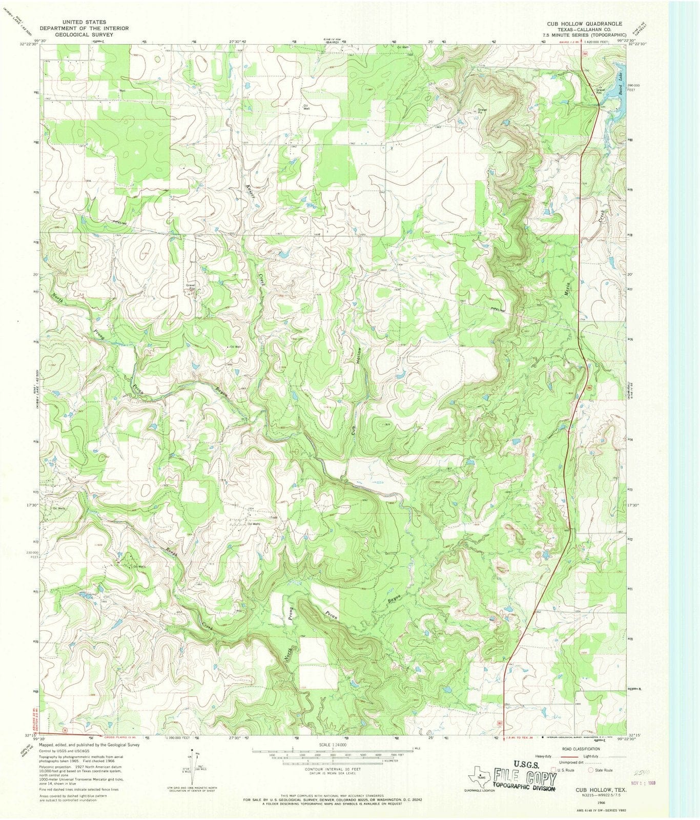 1966 Cub Hollow, TX - Texas - USGS Topographic Map