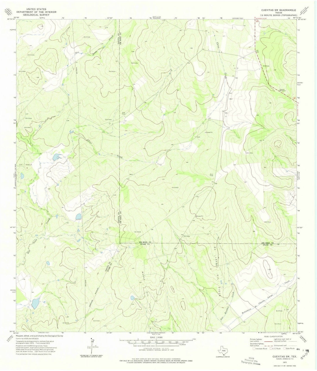 1972 Cuevitas, TX - Texas - USGS Topographic Map