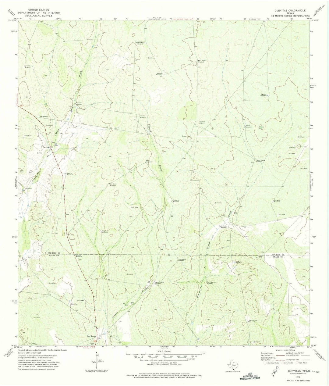 1972 Cuevitas, TX - Texas - USGS Topographic Map v2