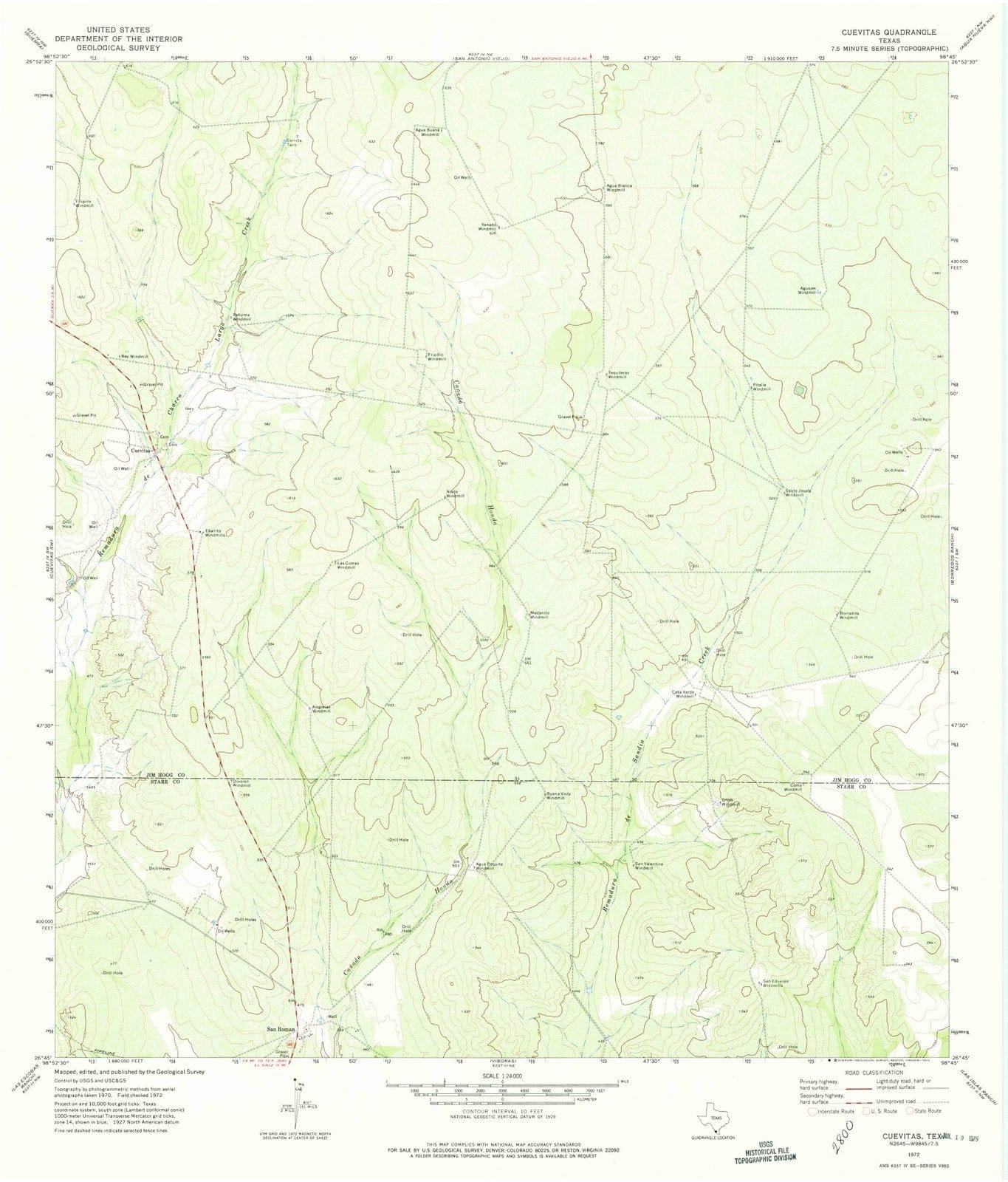 1972 Cuevitas, TX - Texas - USGS Topographic Map v2