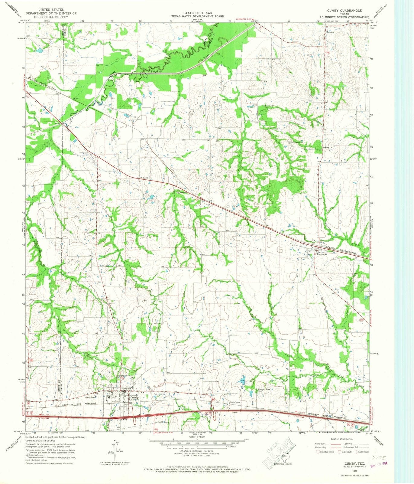 1964 Cumby, TX - Texas - USGS Topographic Map