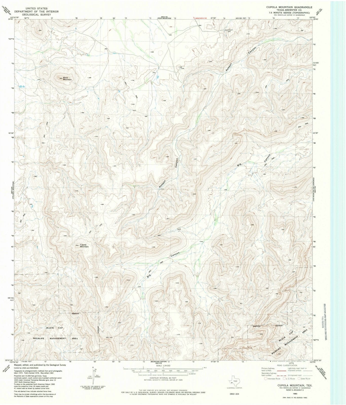 1983 Cupola Mountain, TX - Texas - USGS Topographic Map