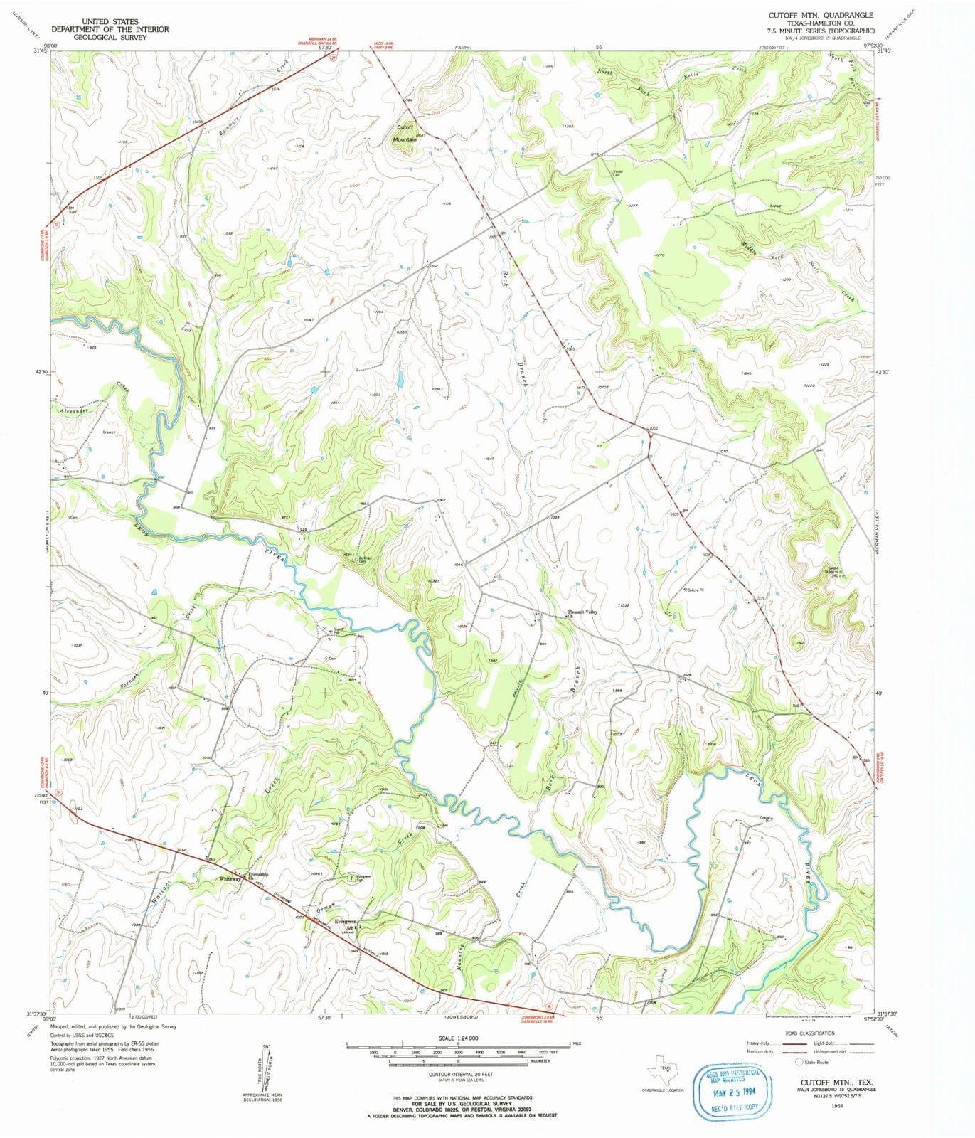1956 Cutoff MTN, TX - Texas - USGS Topographic Map