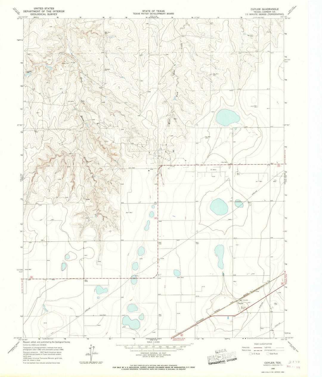 1966 Cuyler, TX - Texas - USGS Topographic Map