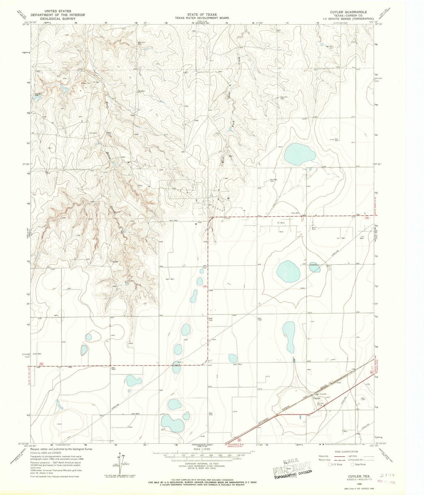 1966 Cuyler, TX - Texas - USGS Topographic Map