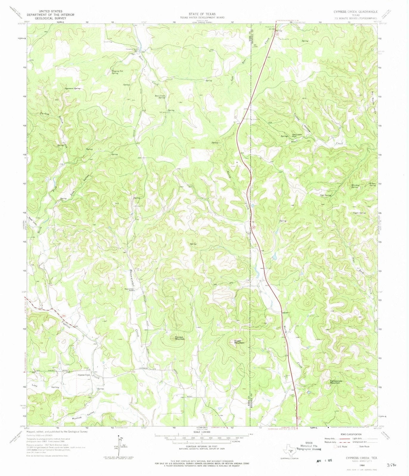 1964 Cypress Creek, TX - Texas - USGS Topographic Map