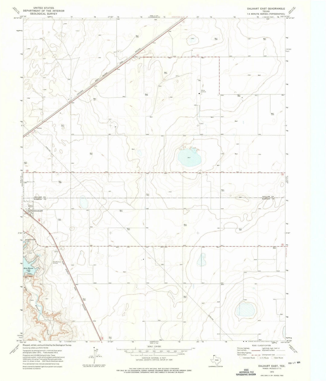 1973 Dalhart East, TX - Texas - USGS Topographic Map